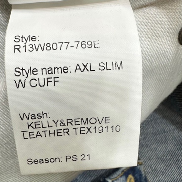 R13 Axl Leather Cuff Straight Leg Jeans Size 31🌸 - Picture 14 of 15